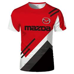Herren-Komfort-T-Shirts Für Mazda Sportstyle Poloshirts Rundhalsausschnitt Kurzärmlig T-Shirt Mit 3D-Druck T-Shirt Kleidung Patchwork Trainingsanzug-A||M von GLLUSA