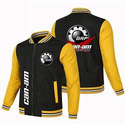 Varsity-Jacke für Männer und Frauen für Can-Am 3D-Druck Baseball-Jacke Personalisierte Sportjacken Baseball Uniform Langärmelige Jacke Frühling Casual Sport Patchwork Mantel mit Reißverschluss-C||4XL von GLLUSA