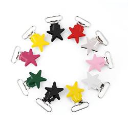 Schnuller Clips, 10er Pentagram Hosenträger Snap Baby Schnuller Hosenträger Strap Halter für DIY machen Leder Handwerk von GLOGLOW