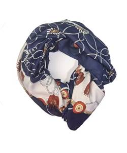 GLORIS Damen Schal Dunkel Blau groß 180 * 90 cm mit bunten Ethnische Prints. Halstuch Tuch für Frauen. Kopftuch Halstuch Schal (Dunkel Blau Ethnic) von GLORIS