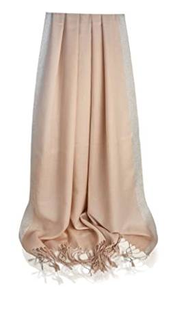 Großer Damen Schal rosa/beige 180 * 78 cm/Leichte Schal Dünner warmer Schal Stola für Damen/Schal groß XXL/Hijab von GLORIS