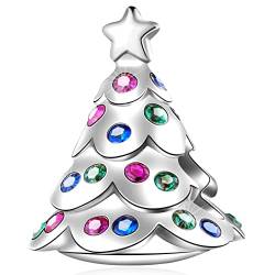 2023 Festival Weihnachtsbaum Charms passen Pandora Weihnachten Armband, 925 Sterling Silber Stammbaum Charme Christmas Tree Perlen mit CZ, Geschenke für Mutter/Weihnachts/beste Freundin von GLOWDAS