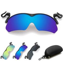 GLSAYZU 2024 New Clip-Cap-Sonnenbrille, Clip Cap Sports Sunglasses, Polarized Clip Cap Sunglasses für Herren und Damen, Clip-Sonnenbrille mit Baseballkappe, UV400 (Blue) von GLSAYZU