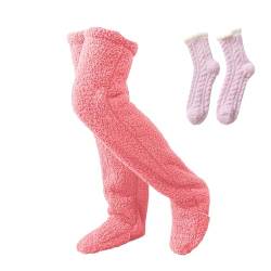 GLSAYZU Snuggle Paws Sock Slippers, SnugglePaws Sock Slippers, Snuggs Cozy Socks, Over Knee High Fuzzy Socks Sock Slippers (pink) von GLSAYZU