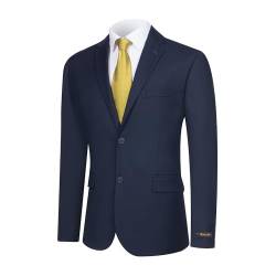 Herren Premium Anzug trennt klassische Passform zwei Knöpfe Business Jacke Blazer & Hose, Marineblau, 58 von GLUVISTAVES