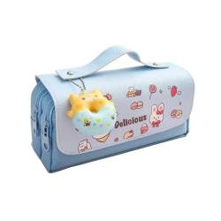 GLYLFQZJ Mäppchen 3D Kawaii Bleistiftbeutel Bleistift Gehäuse Beutel Süßes Schulmaterial Ästhetischer Organisator Für Mädchen Jungen Schreibwaren-Blau von GLYLFQZJ