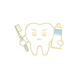 Brosche Brosche Zahnarzt Gesundheit Zahn Revers Rucksack Zubehör Krankenschwester Geschenk Schmuck Damen-Brosche (Color : 04) von GLigeT