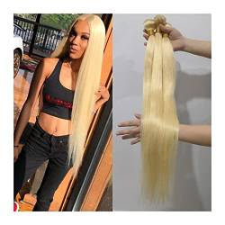 Haarbündel 613 Blondes menschliches Haar 3 Bündel 8-38inch Brasilian gerade Haarbündel Honig Blonde Jungfrau Bündel Remy Hair Extensions Webe Haarverlängerungen (Size : 38 38 38) von GLigeT