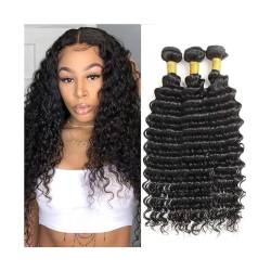 Haarbündel 8-40 Inch Tiefe Welle Bundles 1/3/4 Pcs Menschliches Haar Bundles for Schwarze Frauen Malaysia Menschliches Haar Extensions remy Haar Lockige Webart Bundles Haarverlängerungen (Size : 12 1 von GLigeT