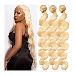 Haarbündel Brazilian Hair Webbündel 613 Honigblonde Körperwelle menschliches Haar Bundles 3/4 Bündel Brasilianische Remy 613 Blonde Haarverlängerungen Haarverlängerungen (Size : 36 36 36 36) von GLigeT