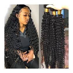 Haarbündel Deep Wave Bundles brasilianisches lockiges Haar Bundles for schwarze Frauen Echthaar Bundles 8-30 Zoll 1 3 4 brasilianische Haarverlängerungen Wellenbündel natürliche Farbe Haarverlängerung von GLigeT
