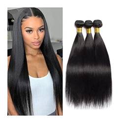 Haarbündel Straight Hair Bündel menschliches Haar 3/4 Bündel weben menschliches Haar Bündel natürliche Farbe Unverarbeit Haarverlängerungen (Size : Remy Hair, Color : 30 30 30 30) von GLigeT