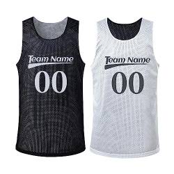 Custom Basketball Trikot, personalisiertes Team Reversible Basketball Trikot, passen Sie Sporthemd gedrucktes Teamnummer -Logo für Männer/Jugendliche an (Color : Black-White, Size : One Size) von GLikur
