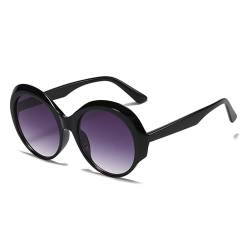 GMBN Sommersonnenbrille for Damen, schillernde Brille, Persönlichkeitsdruck, Retro, runde Sonnenbrille, UV400 (Color : C1, Size : PC) von GMBN