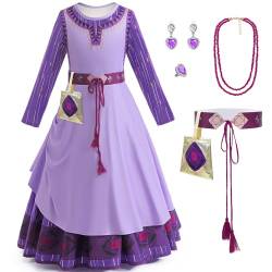 GMEDJVE Wish Asha Kleid Kostüm für Mädchen Wish Princess Dress Up Kinder Weihnachten Cosplay Party Outfits Party von GMEDJVE