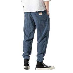 Cord Haremshose Herrenhose Jogger Freizeithose Herren Jogginghose Hip Hop Streetwear Blue XXXL von GMFOSEOZ