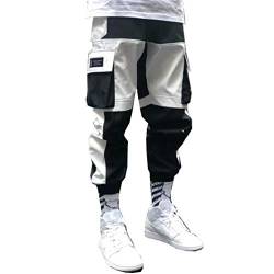 Streetwear Herren Cargo Haremshose Hip Hop Lässige männliche Trainingshose Joggerhose Harajuku Herrenhoses K172 Black Chinese Size L von GMFOSEOZ