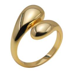 GMXJGZ Eheringe Gold Ringe Gold Ring Gold Damen Gold Ring Goldring Damen Vergoldete Ringe Verstellbarer Fingerring Geeignet FüR MäDchen Teenager Geschenk FüR Sie von GMXJGZ