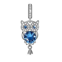 GNOCE Eule Umarmung Anhänger Charm Sterling Silber Baumeln Charms Bead Fit Armband/Halskette Schmuck Geschenk Für Frauen Mädchen Tochter Herre von GNOCE