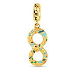 GNOCE Infinite Snake Unendlichkeit Charms Anhänger Sterling Silber 18 Karat vergoldet Tiere Beads Charm Fit Armband/Halskette Geschenk für Frauen Mädchen von GNOCE