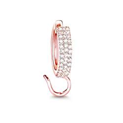 Gnoce 925 Sterling Silber Ohrhänger 1Pcs Basic Ohrringe Ohrhaken mit Zirkonia Mode Ohrringe Schmuck Geschenk für Frauen (ohne Anhänger) (Roségold) von GNOCE