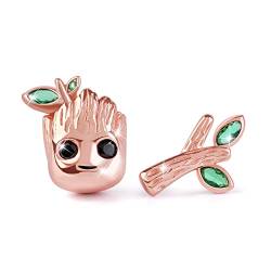 Gnoce Baum Mann Bolzenohrring 925 Sterling Silber "Ich bin Groot" Rose Gold Ohrringe Schmuck Geschenk für Damen Ehefrau Geburtstag von GNOCE