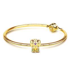 Gnoce "Glücklicher Elefant" Thai Elephant Charm Armband 18k Gold überzogen mit Cz Sterling Silber (17) von GNOCE