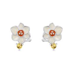 Gnoce Ohrringe Geburtstagsblume Narcissus Ohrstecker 925 Sterling Silber Rose Gold Creolen Ohrringe mit Zirkonia Mode Tropfen Ohrringe Schmuck für Frauen Mädchen (Narcissus) von GNOCE