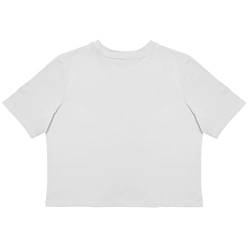 GO HEAVY Damen Short Shirt Crop Top Kurzarm Sportshirt (M, Weiß) von GO HEAVY