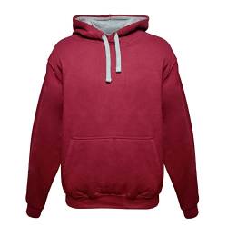 GO HEAVY Kapuzenpullover Basic Hoodie für Herren und Damen (Granatrot, XXL) von GO HEAVY