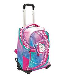 Go Pop - Rucksack mit Trolley für Damen - 3 austauschbare Frontgrafiken und Pop-Up, 2 Fächer mit Reißverschluss, gepolsterte Schultergurte, geeignet für die Grundschule, 34 L x 47 H x 23 T - 36 Liter, von GO POP