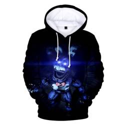 FNAF Kinder Erwachsene Hoodie 3D gedruckt Cartoon Pullover Sweatshirts Jungen Mädchen (L, Typ D) von GOBIWM