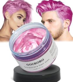 GOCBOBO Temporäres Haarfarbe Wachs Waschbare Rosa Haarwachs Männer Frauen DIY Farbwachs für Party Cosplay Halloween 4,23 Unzen von GOCBOBO