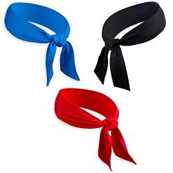 GOCUODE 3 Stück Sport Stirnband für Damen und Herren,Stirn Schweißband,Dünn Headband Verstellbares für Fitness,Yoga,Jogging,Basketball,Fahrrad (Stil 1) von GOCUODE