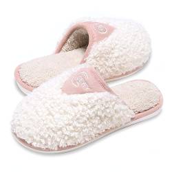 GOEWY Hausschuhe Damen Winter Pantoffeln Herren Plüsch Wärme Weiche Bequem Rutschfeste Memory Foam Slippers(Weiß,41/42EU) von GOEWY