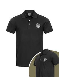 GOGLAND Noshak Herren Polo-Shirt Polokragen Oberteil für Männer Baumwollmischung Basic (as3, Alpha, x_l, Regular, Regular, Schwarz) von GOGLAND