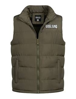 GOGLAND Tjörn Unisex Steppweste mit Stehkragen und durchgehendem Reißverschluss, Seitentaschen und Innentasche, Unisex für Damen und Herren in 8 Farben (as3, alpha, l, regular, regular, grün) von GOGLAND