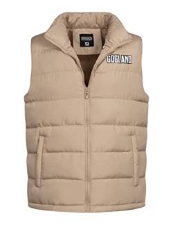 GOGLAND Tjörn Unisex Steppweste mit Stehkragen und durchgehendem Reißverschluss, Seitentaschen und Innentasche, Unisex für Damen und Herren in 8 Farben (as3, alpha, m, regular, regular, beige) von GOGLAND