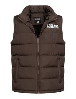 GOGLAND Tjörn Unisex Steppweste mit Stehkragen und durchgehendem Reißverschluss, Seitentaschen und Innentasche, Unisex für Damen und Herren in 8 Farben (as3, alpha, s, regular, regular, braun) von GOGLAND