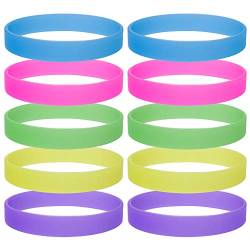 10 Stück Silikon Jelly Armbänder leuchtende Silikonarmbänder für Jugendliche, Gummi Armreifen, Partyzubehör von GOGO