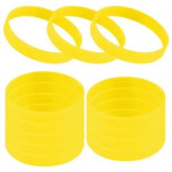 GOGO 12 Stück Silikonarmband Silikon Jelly Armbänder für Erwachsene, Gummi Armreifen, Partyzubehör- Gelb von GOGO