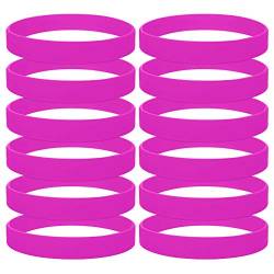 GOGO 12 Stück Silikonarmband Silikon Jelly Armbänder für Erwachsene, Gummi Armreifen, Partyzubehör- Heißes Rosa von GOGO