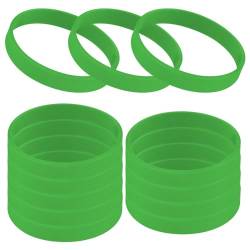GOGO 12 Stück Silikonarmband Silikon Jelly Armbänder für Erwachsene, Gummi Armreifen, Partyzubehör- Kelly Grün von GOGO