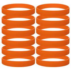 GOGO 12 Stück Silikonarmband Silikon Jelly Armbänder für Erwachsene, Gummi Armreifen, Partyzubehör- Orange von GOGO