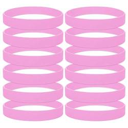 GOGO 12 Stück Silikonarmband Silikon Jelly Armbänder für Erwachsene, Gummi Armreifen, Partyzubehör- Rosa von GOGO