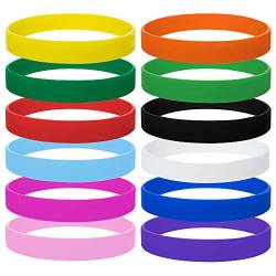 GOGO 12 Stück Silikonarmband Silikon Jelly Armbänder für Erwachsene, Gummi Armreifen, Partyzubehör- Sortiert von GOGO