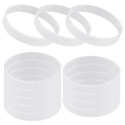 GOGO 12 Stück Silikonarmband Silikon Jelly Armbänder für Erwachsene, Gummi Armreifen, Partyzubehör- Weiß von GOGO