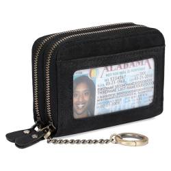GOIACII Kleine Geldbörse aus echtem Leder für Damen, RFID-blockierendes Kreditkartenetui, A01 Matte Black-Upgrade, Classic von GOIACII