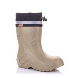 GOKIDS Kinder EVA Gummistiefel Jungen Mädchen Leichte Regenstiefel mit Kordelzug 24-35 EU (Kamel, eu_footwear_size_system, toddler, numeric_range, medium, numeric_28, numeric_29) von GOKIDS