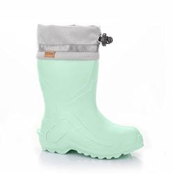 GOKIDS Kinder EVA Gummistiefel Jungen Mädchen Leichte Regenstiefel mit Kordelzug 24-35 EU (Minze, eu_footwear_size_system, big_kid, numeric_range, medium, numeric_34, numeric_35) von GOKIDS